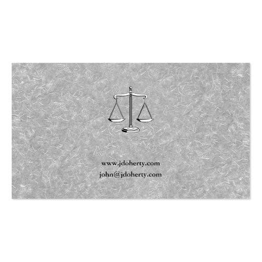 Attorney at Law | Scales of Justice Business Card (back side)