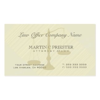 Attorney At Low Office Simple Beige Stripes Business Cards