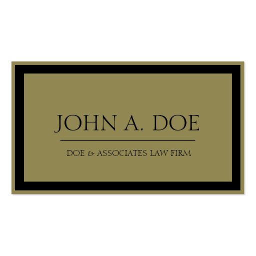 Attorney Black/Antique Gold Border Business Card Templates (front side)
