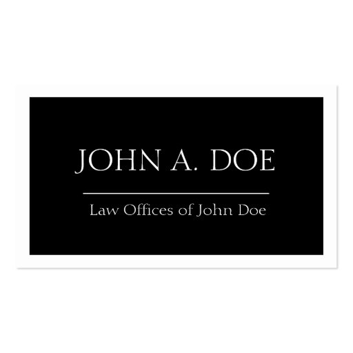 Attorney Black Banner - Available Letterhead - Business Card (front side)