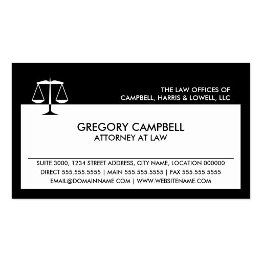 Attorney Black Business Cards