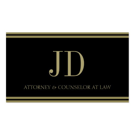 Attorney Black/Gold Stripes Business Cards