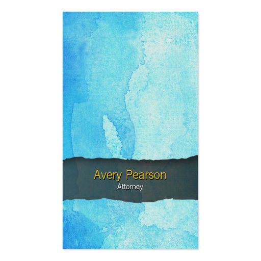 Attorney Blue Watercolor Wash Business Card (front side)