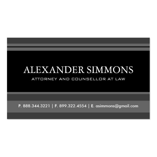 Attorney Business Card (front side)