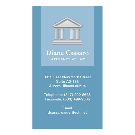 Attorney Business Card (back side)