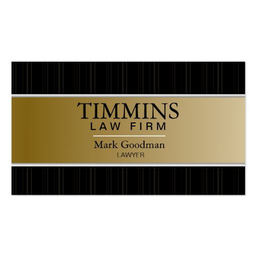 Attorney Business Card - Bold Banner Gold & Black (front side)
