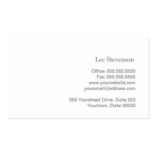 Attorney Business Card Business Card (back side)