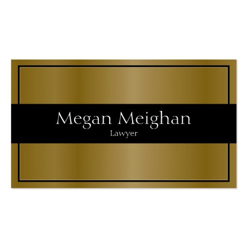 Attorney Business Card - Classy Gold & Black (front side)