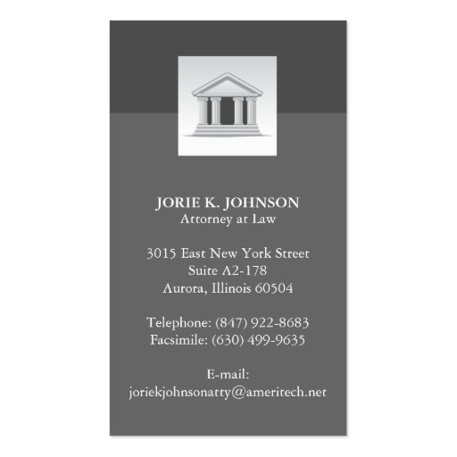 Attorney Business Card - Custom (back side)