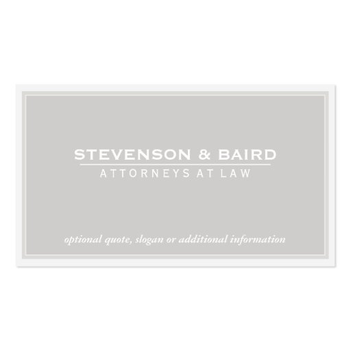 Attorney Business Card in Pale Gray (front side)