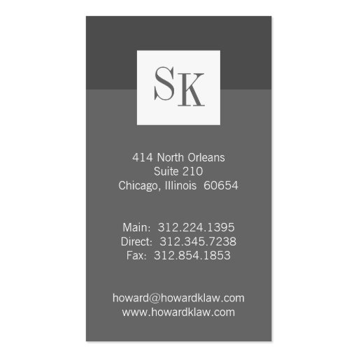 Attorney Business Cards (back side)