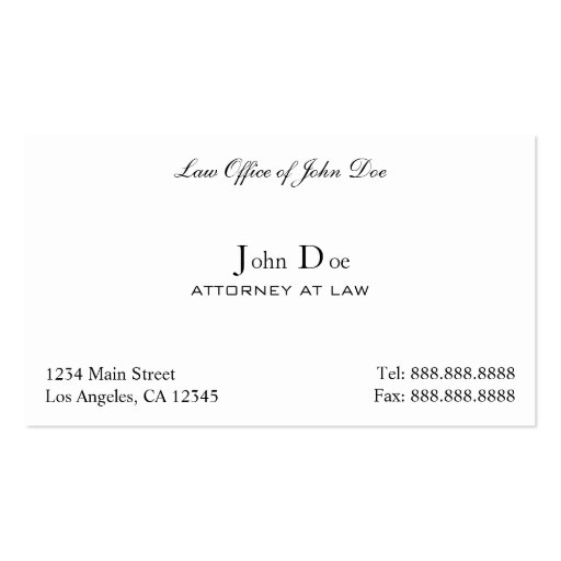 Attorney Clean - Law Office Business Card Template (front side)