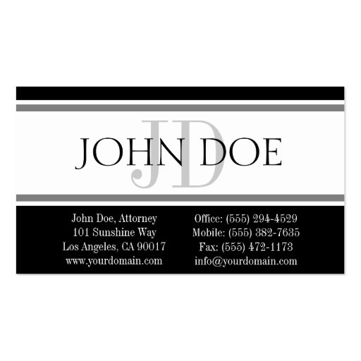 Attorney D Stripe - Available Letterhead - Business Card (back side)