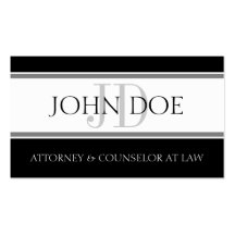 Attorney D Stripe W/W Business Card Template