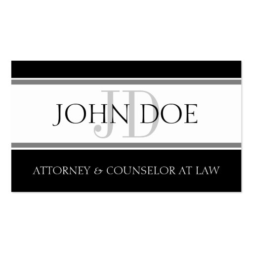 Attorney D Stripe W/W Business Card Template (front side)