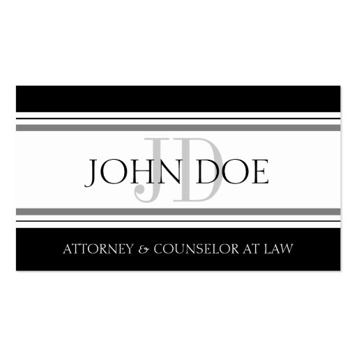 Attorney D Stripes W/W Business Card Templates (front side)