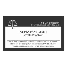 Attorney Dark Gray Business Cards