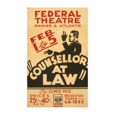 Attorney Drama 1938 WPA Print by lc_wpa