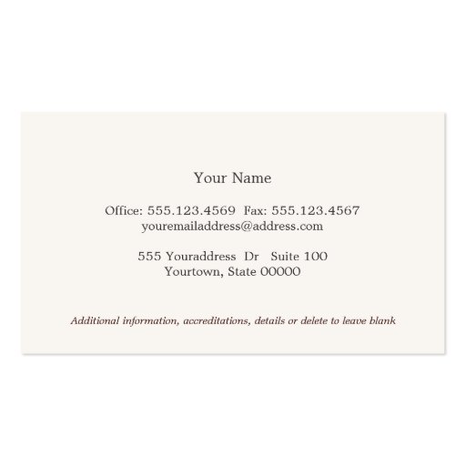 Attorney Elegant and Simple Ivory Border Business Card (back side)