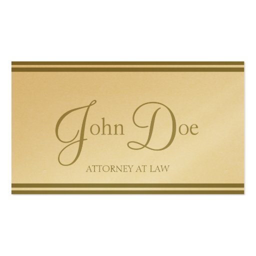 Attorney Elegant Script/Stripes Golden Business Card Templates