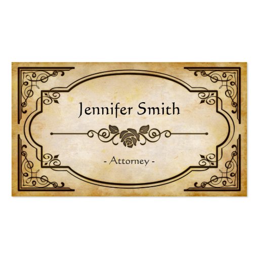 Attorney - Elegant Vintage Antique Business Cards (front side)