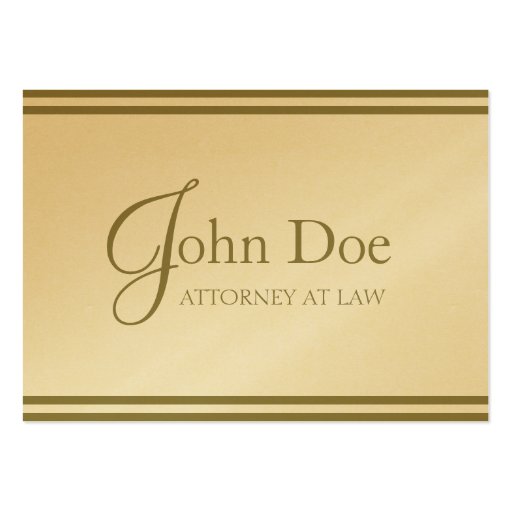Attorney Elegant White/Gold Stripes Oversized Card Business Card Template (front side)