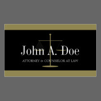 Attorney Gold Black Banner business cards