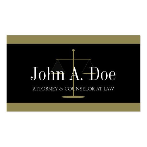 Attorney Gold Black Banner Business Card Template