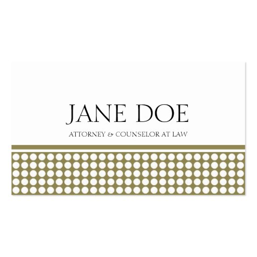 Attorney Gold Dot Design/White Paper Business Card Templates (front side)
