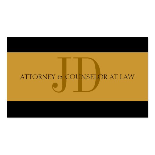 Attorney Gold/Gold - Available Letterhead - Business Card Templates (front side)