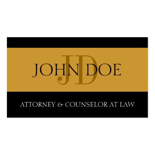 Attorney Gold/Gold Banner Business Card Template (front side)