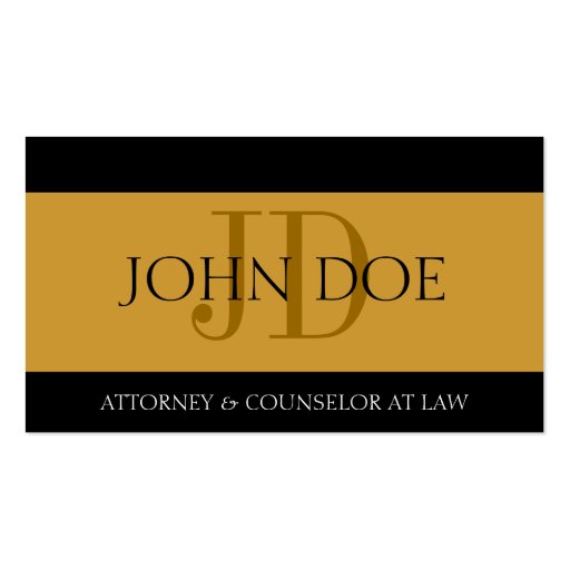 Attorney Gold/Gold Bar Business Card Template (front side)