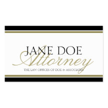 Attorney Gold Script Business Card