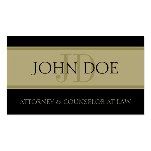Attorney Golden Banner Business Card Template (front side)