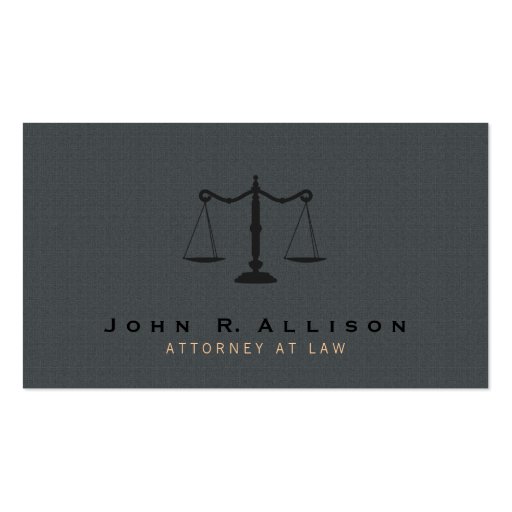 Attorney Justice Scale Gray texture Background Business Cards (front side)