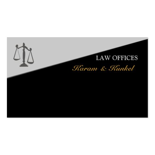 Attorney Justice Scale Legal Business Card Templates (front side)