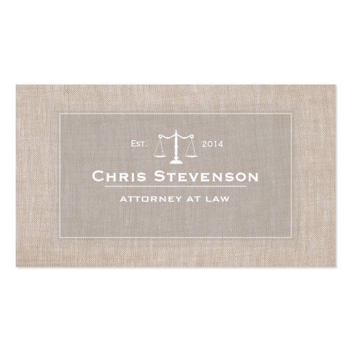 Attorney Justice Scale Traditional Vintage Style Business Cards (front side)