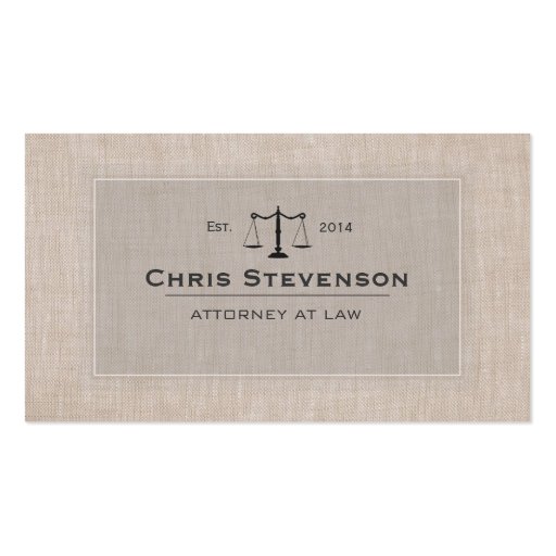 Attorney Justice Scale Traditional Vintage Style Business Card Template (front side)