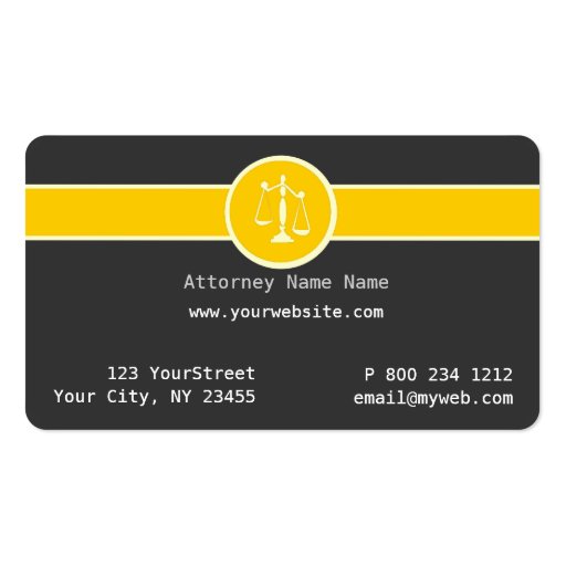 Attorney Justice Scales Business Card Template (back side)