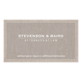Attorney Law Office Linen Texture Elegant Classic Business Card Templates