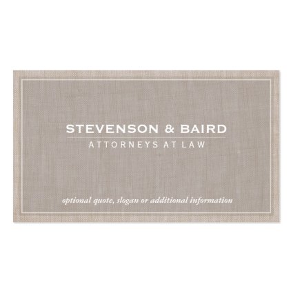 Attorney Law Office Linen Texture Look Business Card Templates