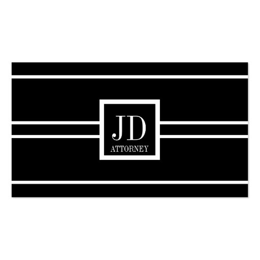 Attorney Lawyer Black/White Striped Pendant Business Card Template (front side)