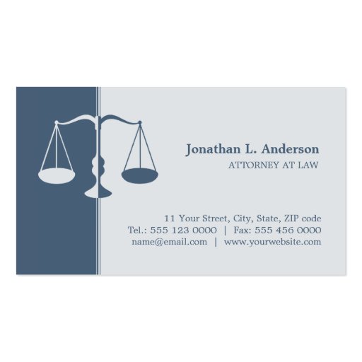 Attorney / Lawyer - Blue business card (front side)