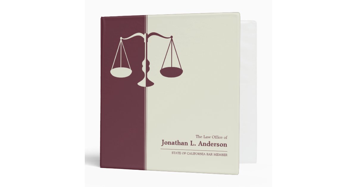 Attorney / Lawyer Burgundy business binder Zazzle