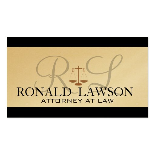 Attorney Lawyer Business Cards Monogram (front side)