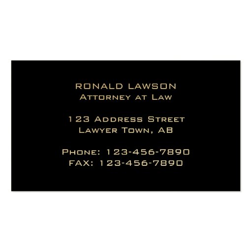 Attorney Lawyer Business Cards Monogram (back side)