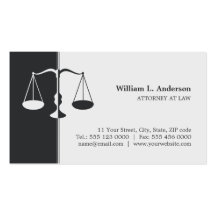 Attorney / Lawyer - Charcoal Grey business card
