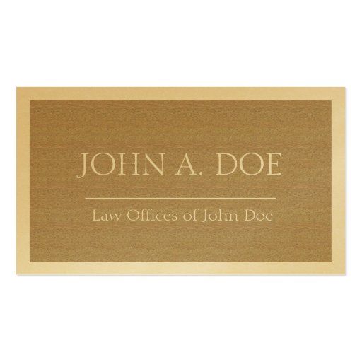 Attorney Lawyer Dark Tan Gold Paper Border Business Card (front side)
