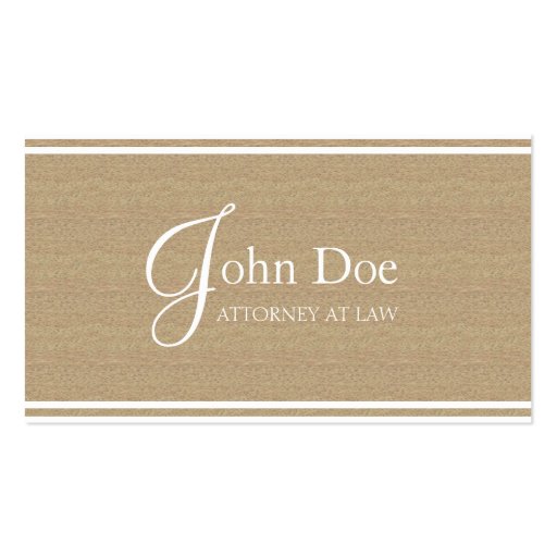 Attorney Lawyer Elegant Dark Tan/White Stripes Business Card Templates (front side)