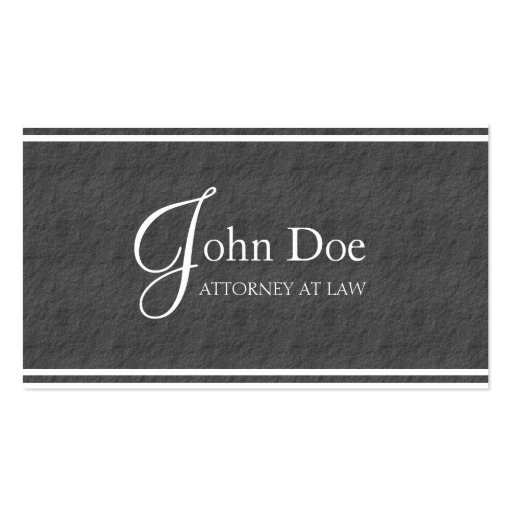 Attorney Lawyer Elegant Grey Slate White Stripes Business Card Template (front side)